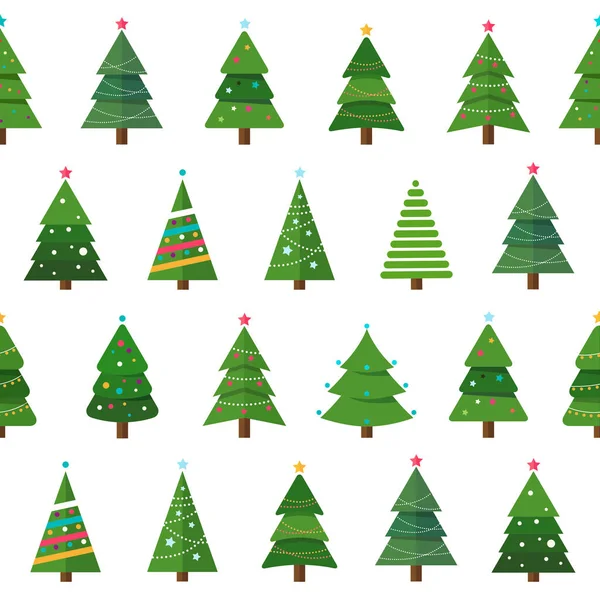 Christmas Tree Icons - Pattern — Stock Vector