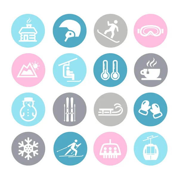 Winter sport pictogrammen — Stockvector