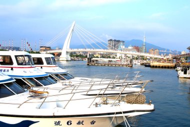 Turist Tamsui bölgesinde Kuzey Tayvan üzerinde hizmetleri için 20,2018 Taipei Tayvan Taipei Tayvan-Mayıs 20:ferry terminal olabilir