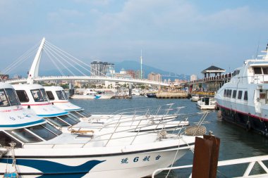 Turist Tamsui bölgesinde Kuzey Tayvan üzerinde hizmetleri için 20,2018 Taipei Tayvan Taipei Tayvan-Mayıs 20:ferry terminal olabilir