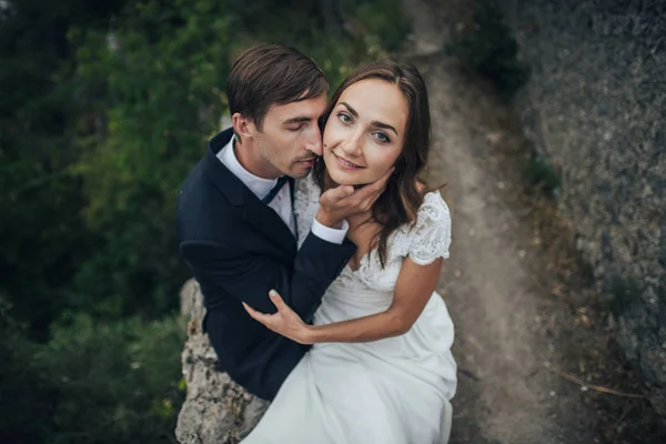 Lyckligt Romantiskt Par Italien Unga Bröllopspar Kul Tid Italien — Stockfoto