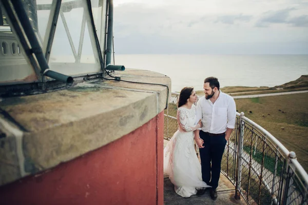 Happy romantic young couple celebrating their marriage. Stock Picture