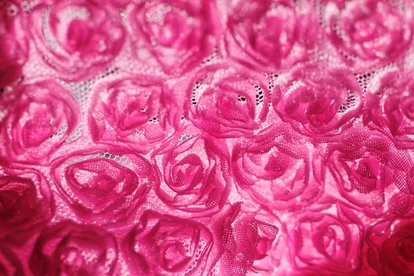 Pink Rose Background Fabric Macro Photo — Stock Photo, Image