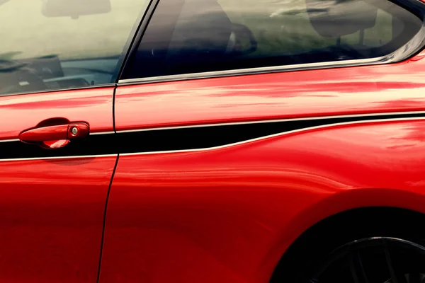 Détail Sur Voiture Sport Rouge Chaud Poignée Porte Voiture — Photo