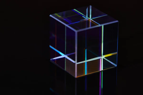 Glass cubes and reflections - abstract dark photo — Stock Photo, Image