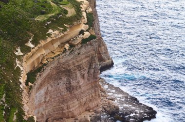 Bulutlu bir günde büyük dalgalar çarpar. Kemmuna Adası