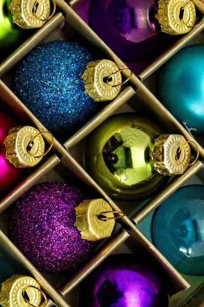 Close up photo of christmas tree ornaments — Stock Photo, Image