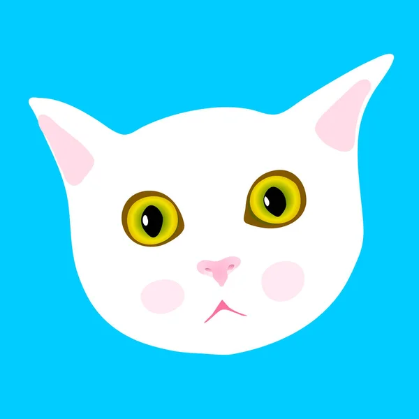 Kočičí Tvář Bílé Kotě Klient — Stockový vektor