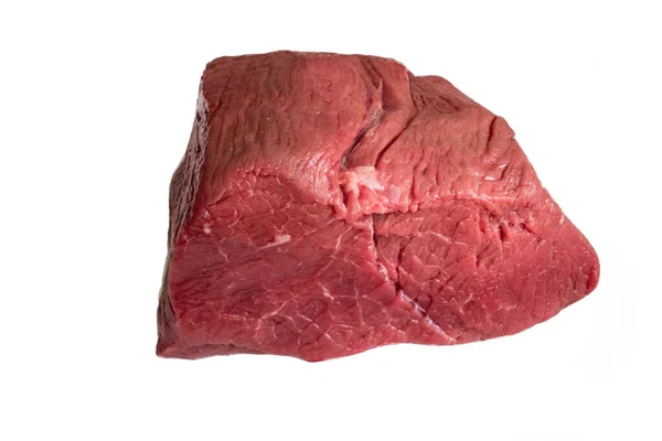 Kawałek Surowego Mięsa Białym Tle — Zdjęcie stockowe