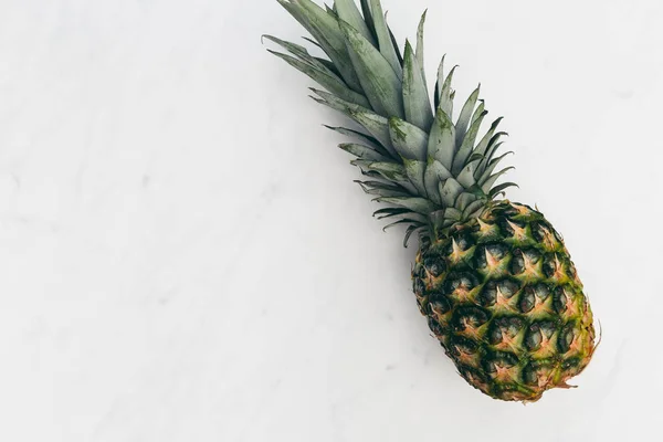 Pineapple Fruit Minimal White Marble Background — Stock Photo, Image