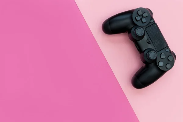Контроллер Видеоигры Ярко Розовом Фоне — стоковое фото