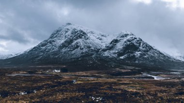 Dağ doğa manzara kış kar buz Glencoe İskoçya'da