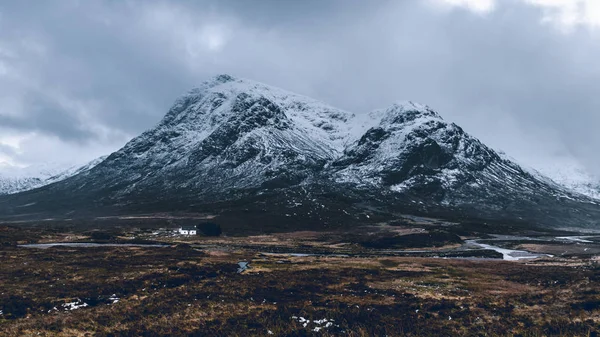 Horská Příroda Krajina Zimní Sníh Led Glencoe Skotsko — Stock fotografie