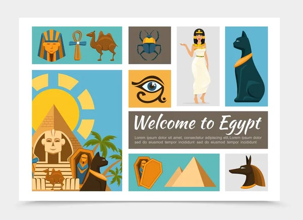 Flat Egypt Elements Set