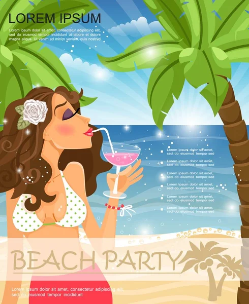 Flat Summer Beach Party Poster