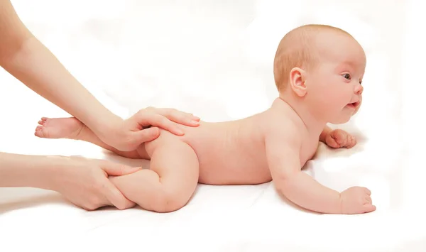 Picture Beautiful Newborn Baby Massage Prosedure — Stock Photo, Image