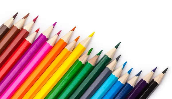 Sharpened Colored Pencils White Background Color Palette — Stock Photo, Image