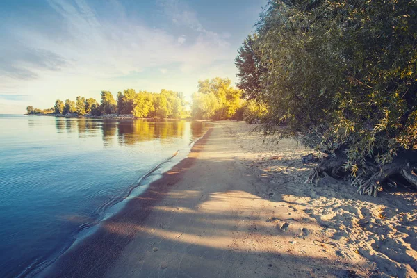 Dold Strand Längs Floden Dnipro — Stockfoto