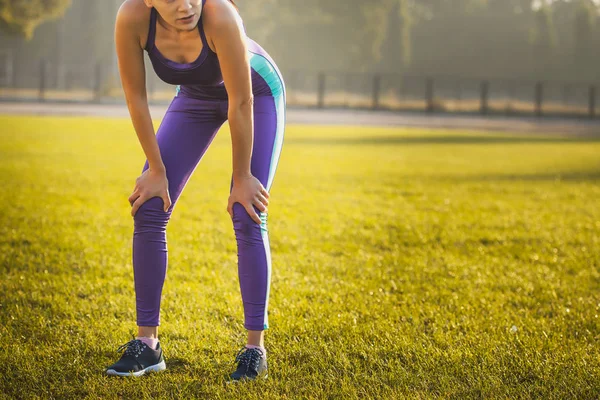 Woman Athlete Morning Workout Stadium Active Lifestyle — Stock Photo, Image