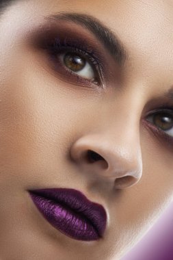 close-up Güzel kadın yüz stüdyo