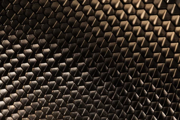 Svart Metallic Honeycomb rutnät textur mönster — Stockfoto