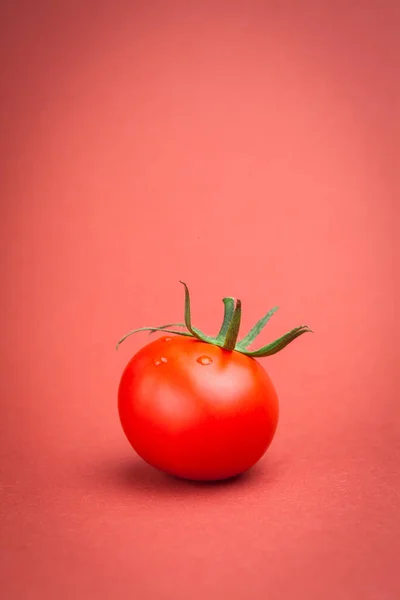 Layout criativo feito de tomate. Depósito plano — Fotografia de Stock
