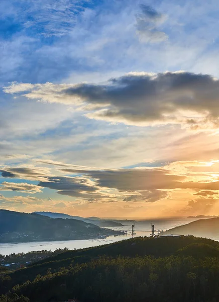 Veduta di Vigo dal monte Peneda — Foto Stock