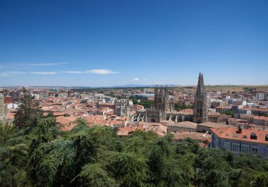 İspanya'da Burgos şehrinin panoramik görünümü