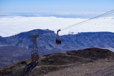 Tenerife Teide dağ üzerinde kablo yolu kulesi, İspanya