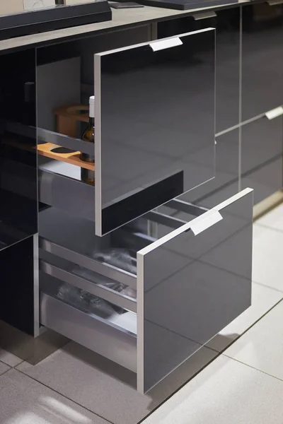 Detail of the functioning of a modern drawer — Stock Photo, Image