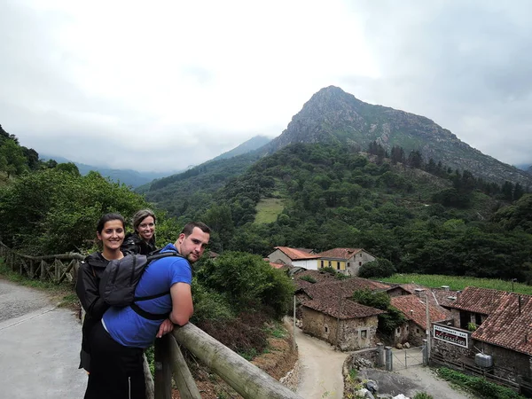 Three friends on the Bear\'s Route in Asturias, Spain