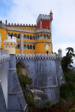 Sintra, Portekiz'deki Pena Kalesi'nin detayı
