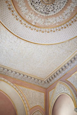 Sintra, Portekiz'deki Monserrate Sarayı'ndaki tavanın detayı