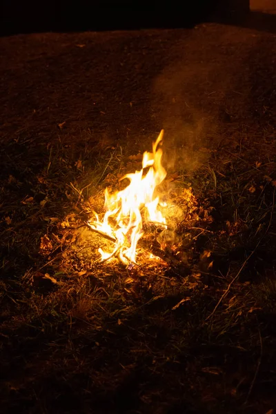 Small Campfire Middle Field — Stock Photo, Image