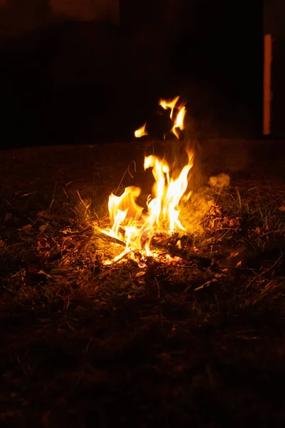 Small Campfire Middle Field — Stock Photo, Image