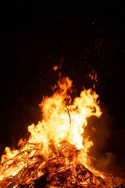 Top Bonfire Burning Night — Stock Photo, Image
