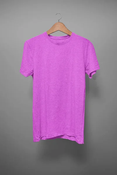 Purple Shirt Hanger Grey Background — Stock Photo, Image