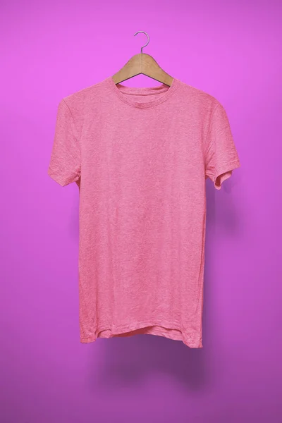 Pink Shirt Hanger Purple Background — Stock Photo, Image