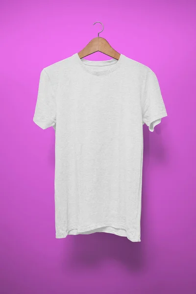 White Shirt Hanger Purple Background — Stock Photo, Image