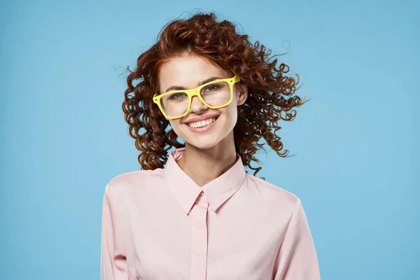 young beautiful woman wearing glasses glasses