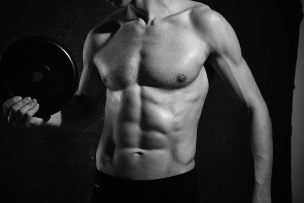 Στιγμιότυπο Αρσενικό Bodybuilder Γυμνός Αθλητής Βάρος — Φωτογραφία Αρχείου