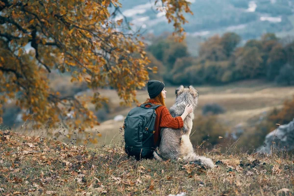 Jong Mooi Vrouw Met Hond — Stockfoto