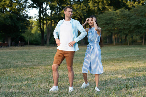 Young couple having fun in the park  