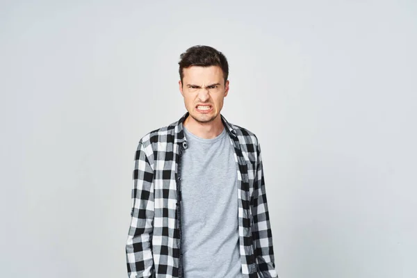 Young Man Angry Studio Isolated White Background — Stock Photo, Image