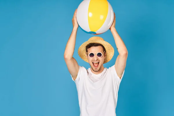 Young Man Playing Ball Studio — Stock Photo, Image