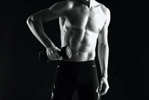 工作室拍摄 男健美运动员 裸体运动员 — 图库照片