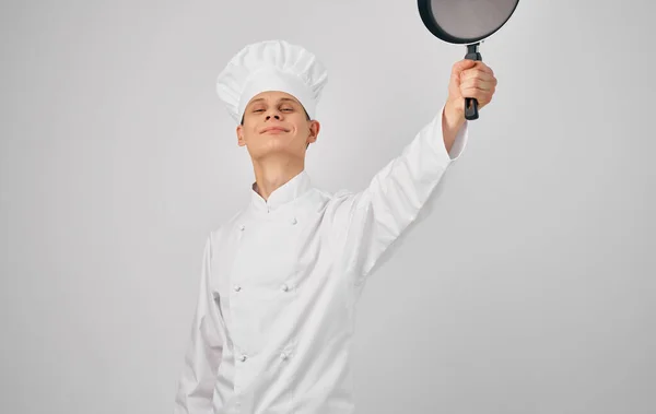 Giovane Chef Studio Sfondo Isolato — Foto Stock