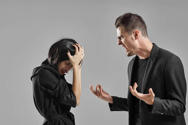 Studio Shot Young Beautiful Couple Having Argument — Stock Photo, Image