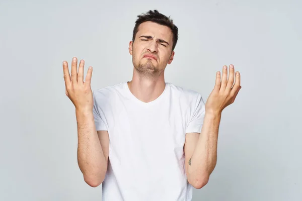 Young Man Disappointed Studio Isolated Background — Stock Photo, Image