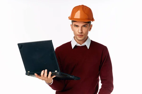 Young Worker Laptop Studio — Stock Photo, Image